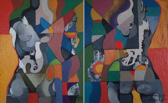 Beach volleyball. Diptych