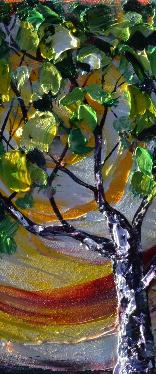 "Mini Spring Tree" palette knife by Lena Owens at OLena Art