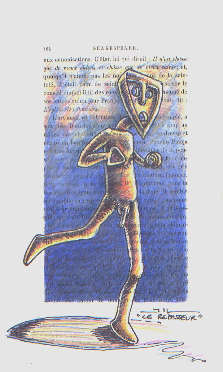 Le Repasseur, sketch of sculpture by Jean-Luc Lacroix