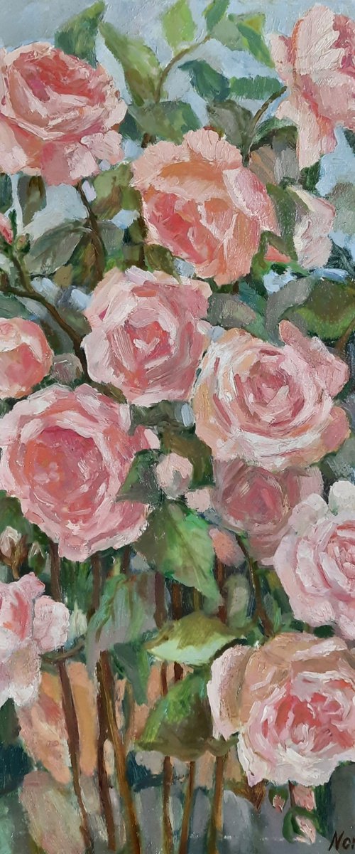 ROSE BUSH- ORIGINAL OIL PAINTING (2021) by Svetlana Norel