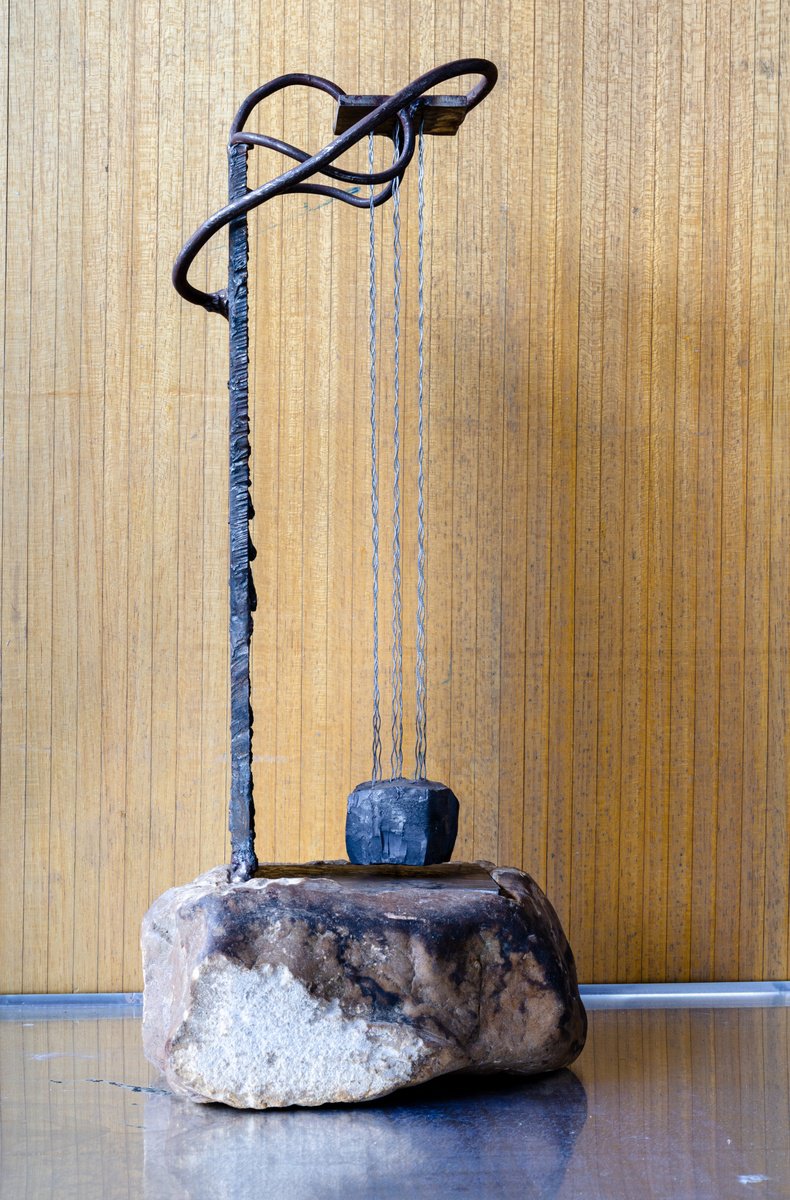 Abstract Sculpture By Nikolay Marinov, 9 X 22", Vibrations, Original Artwork