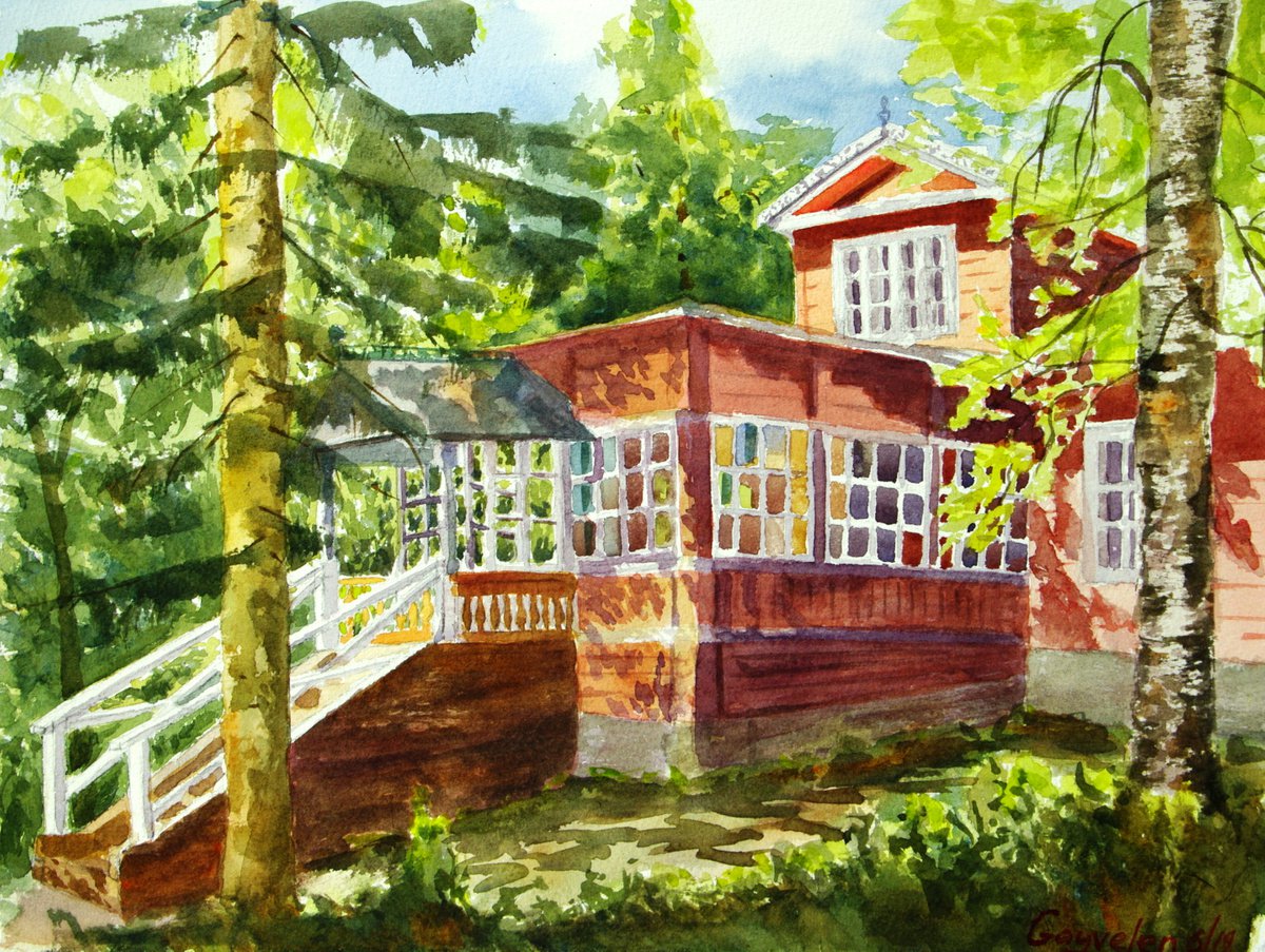 House in the forest by Elena Gaivoronskaia