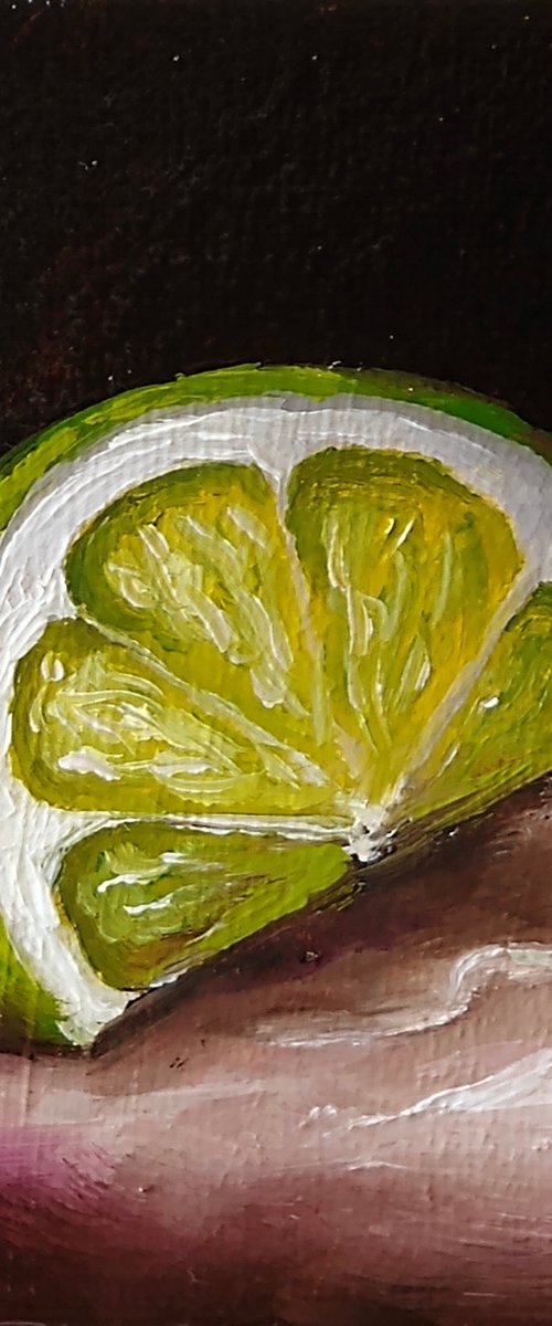 Little lime slice  still life by Jane Palmer Art
