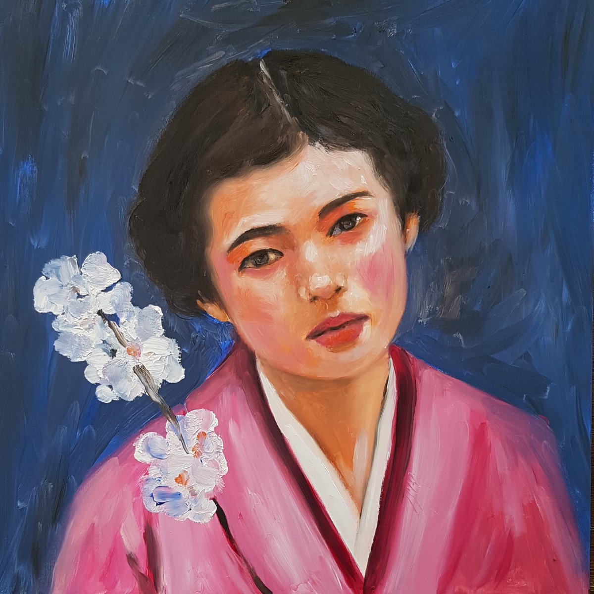 Geisha with orchidee by Els Driesen