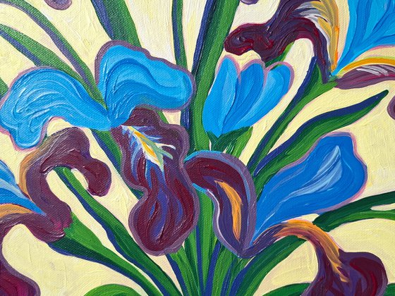 Irises in a Chinese Vase 8