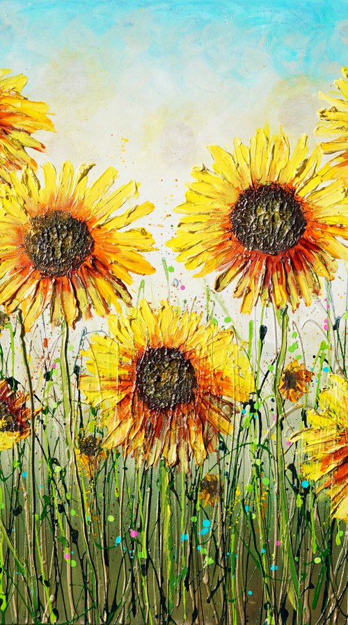 Sunflowers Basking in the Sun by Amanda Dagg