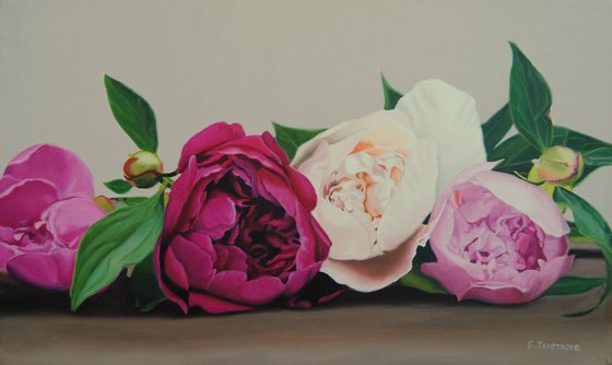 Peonies painting