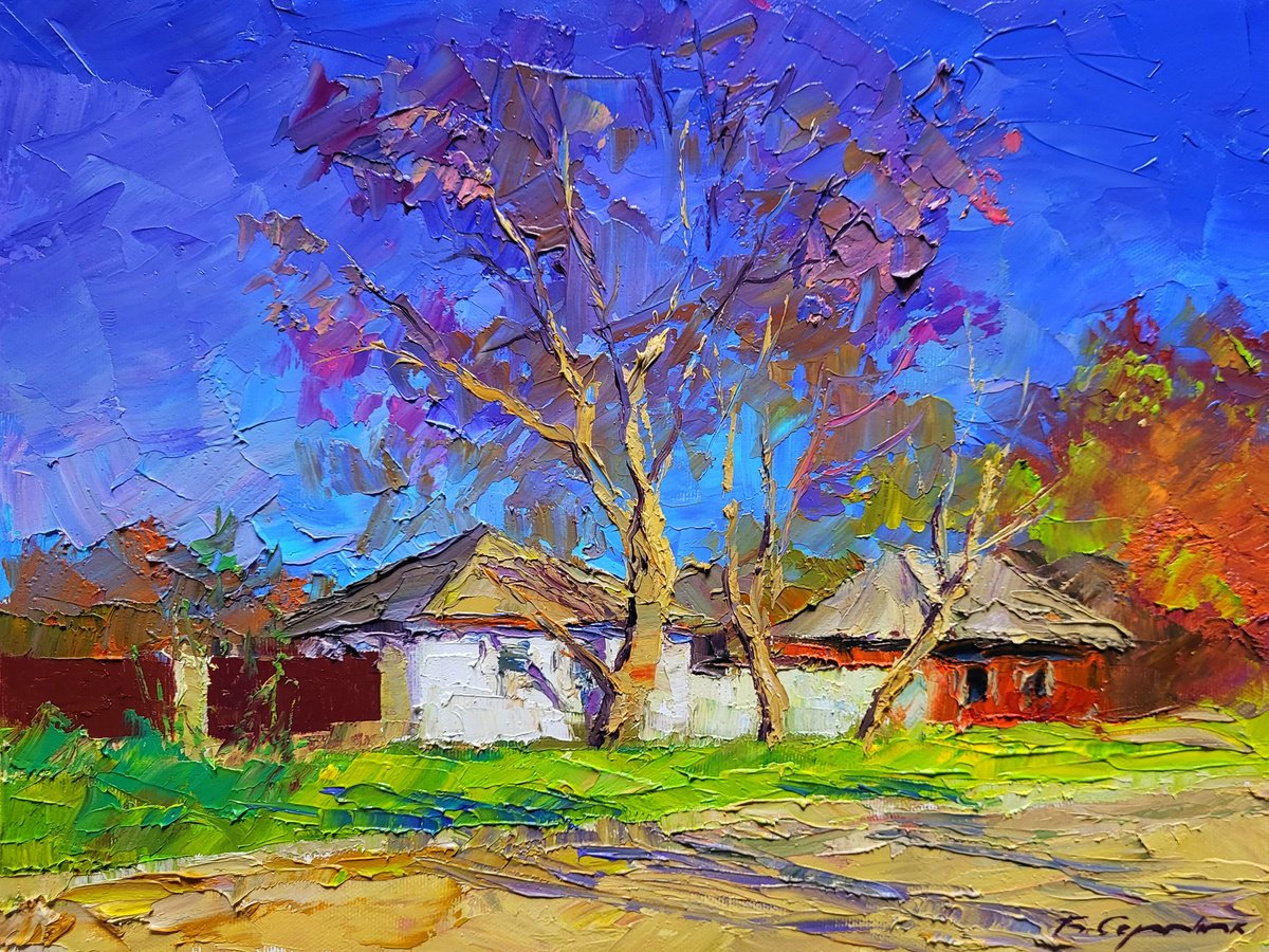 Impressionistic Landscape Oil Painting By Boris Serdyuk, 16 X 12, Early Spring, Original Artwork