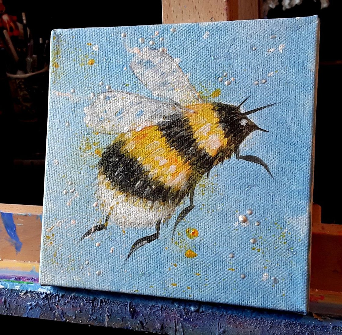 Bumblebee Watercolor Painting, Bumble Bee Painting Easy, Loose