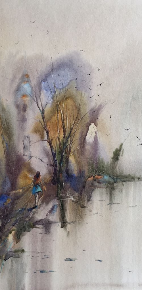 "Walking along the lake" by Iulia Carchelan