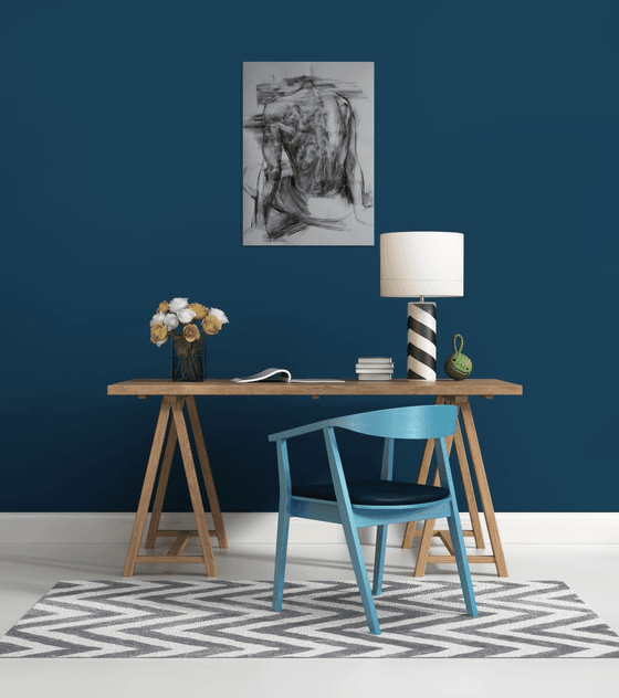 Sketch of a man from behind