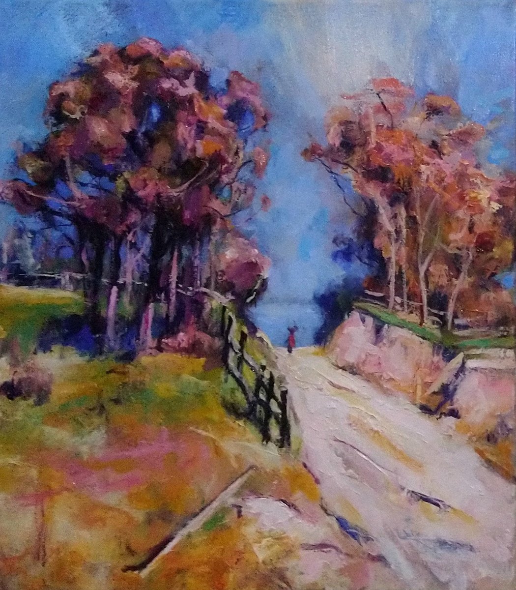 Impressionistic Landscape Oil Painting By Ilgonis Rinkis, 28 X 20, Landscape. Autumn, Original Artwork