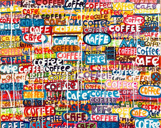 Out of my Kitchen. I need coffee 2! 100x81cm ready to hang