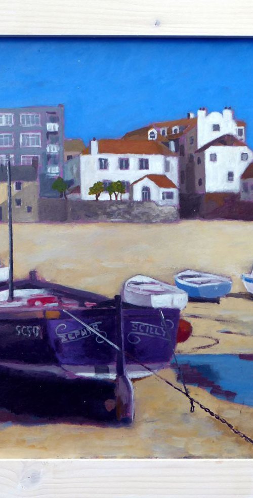 St Ives harbour, low tide. by Tim Treagust
