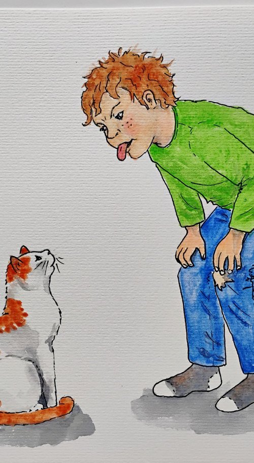 Cat and it's boy by MARJANSART