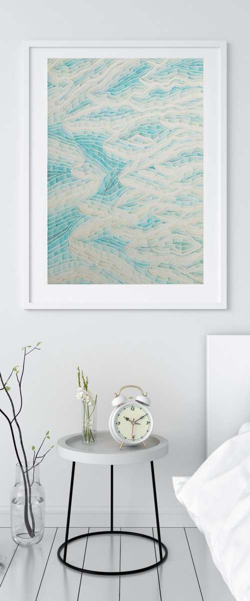 Abstract watercolor illustration in original style inspired by Pamukkale place by Liliya Rodnikova