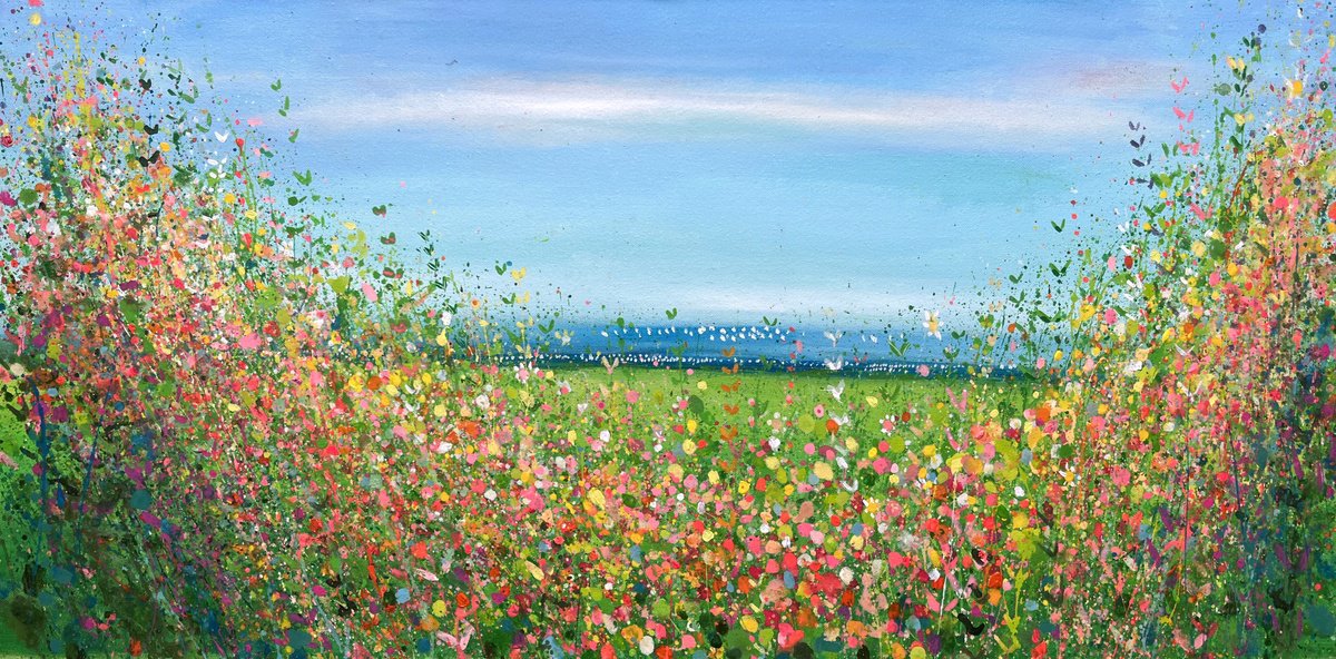 Beach Flowers By Sandy Dooley, 39 X 20, Artwork For Sale On Artfinder