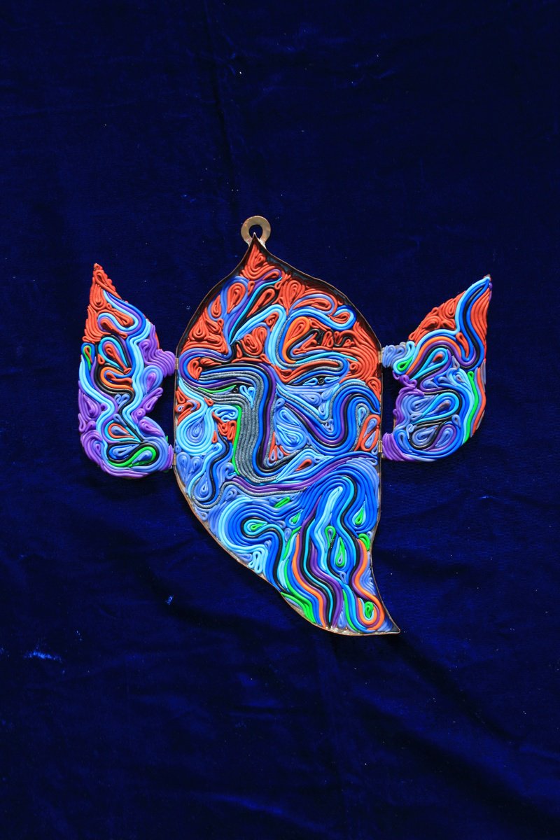 Abstract Sculpture By Tanbelia, 12 X 12", God Veles, Original Artwork