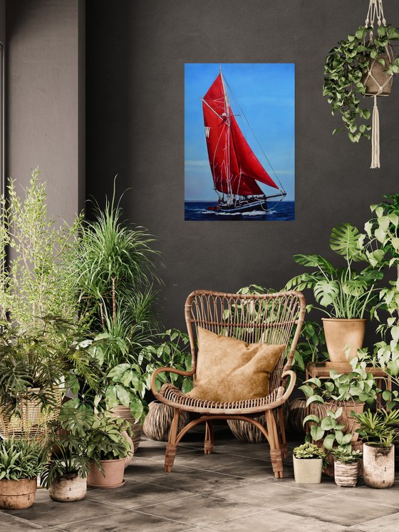 Red sailboat