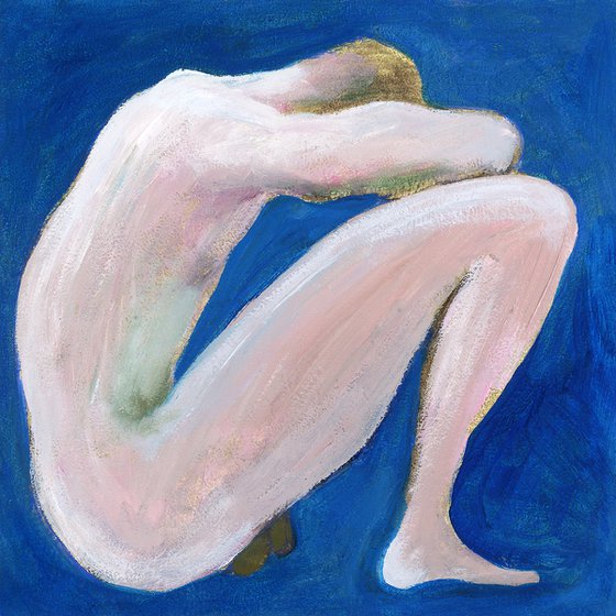 Male Nude On Blue