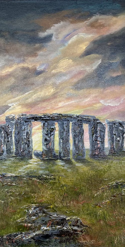 Stormy Sky over Stonehenge by Marja Brown