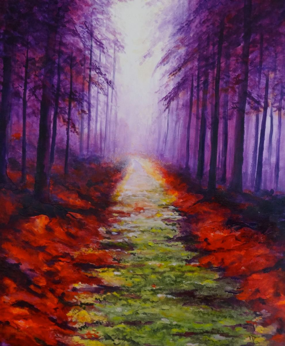 Impressionistic Landscape Oil Painting By Mel Davies Original Art, 20 X 24", Fantasia, Original Artwork