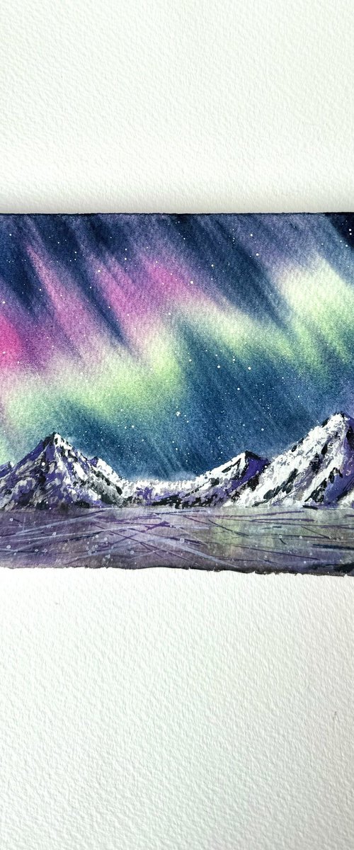 Unique Post card Aurora Boreal by Yuliia Sharapova