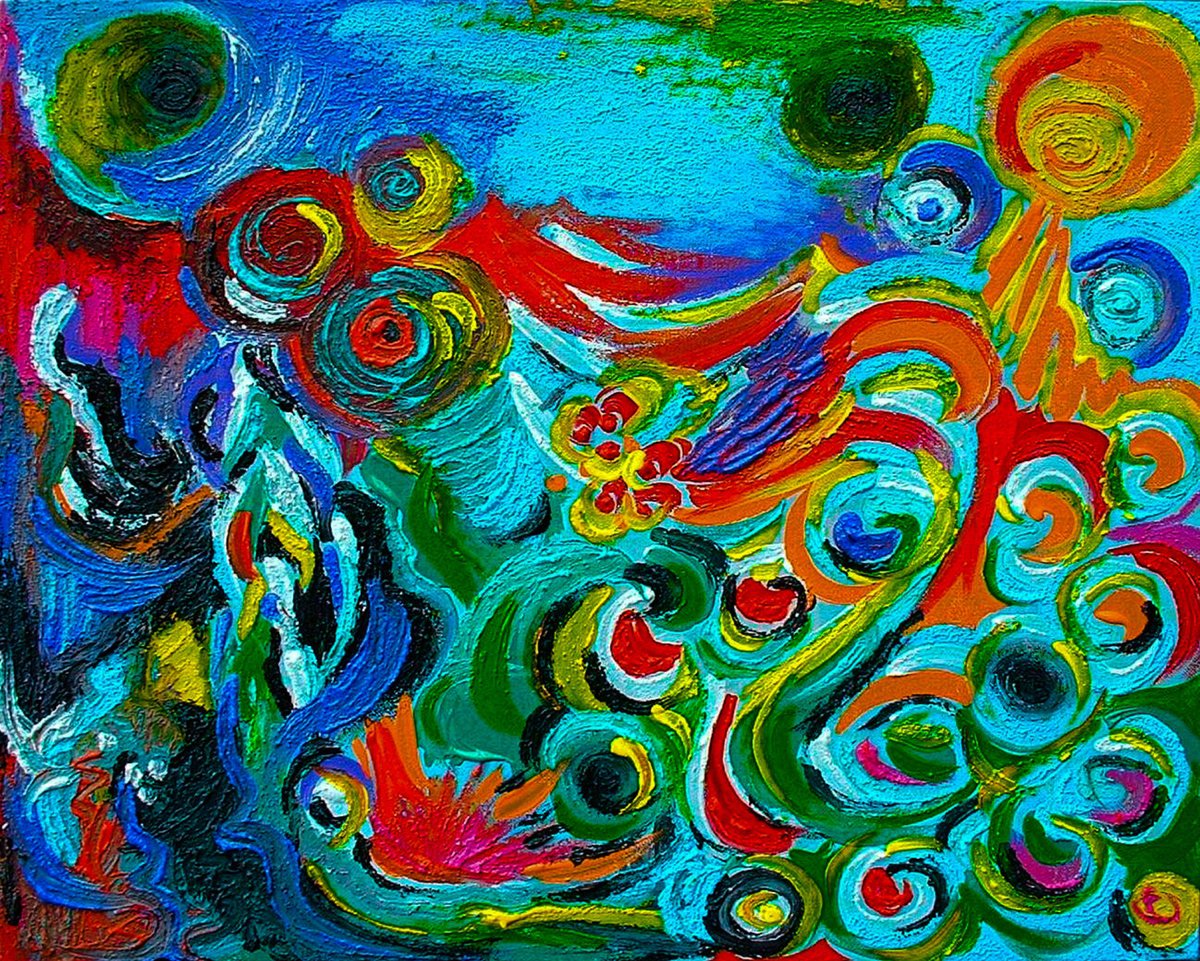 Abstract Print By Galina Victoria, 20 X 16, Day And Night, Original Artwork