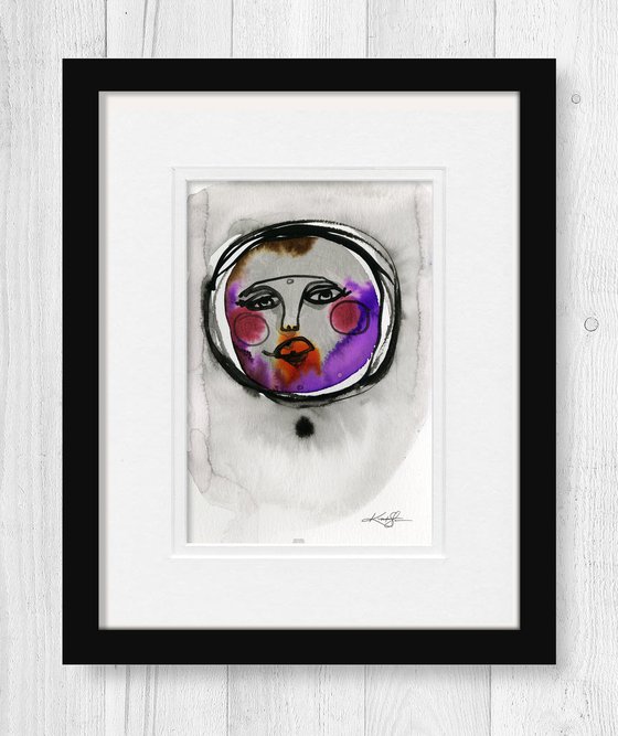 Funky Face Pizzazz Collection 2 - 3 Abstract Face Paintings by Kathy Morton Stanion