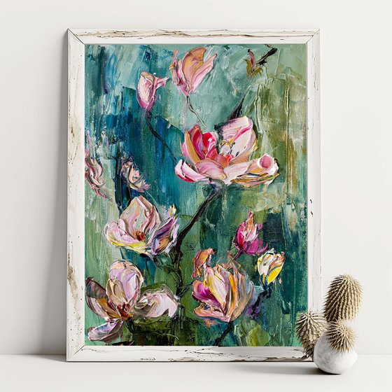 Magnolia Blossom Oil Art