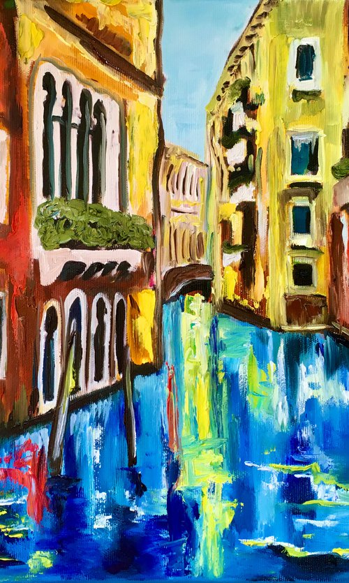 Venice . Canal . Water reflections. by Olga Koval