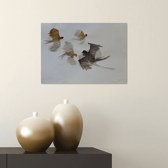 The Flying Birds, 29x41 cm