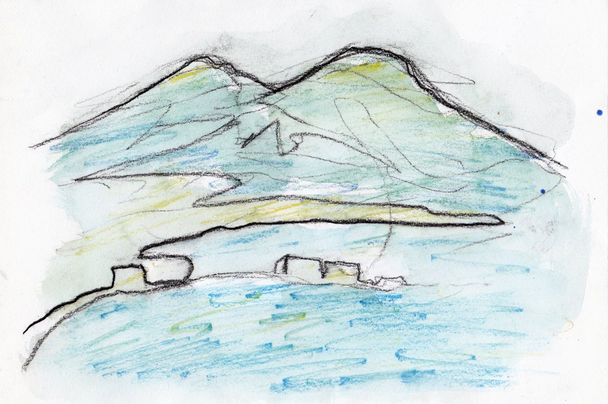 Expressive Landscape Drawing By Lionel Le Jeune, 8 X 6", Landscape, Original Artwork