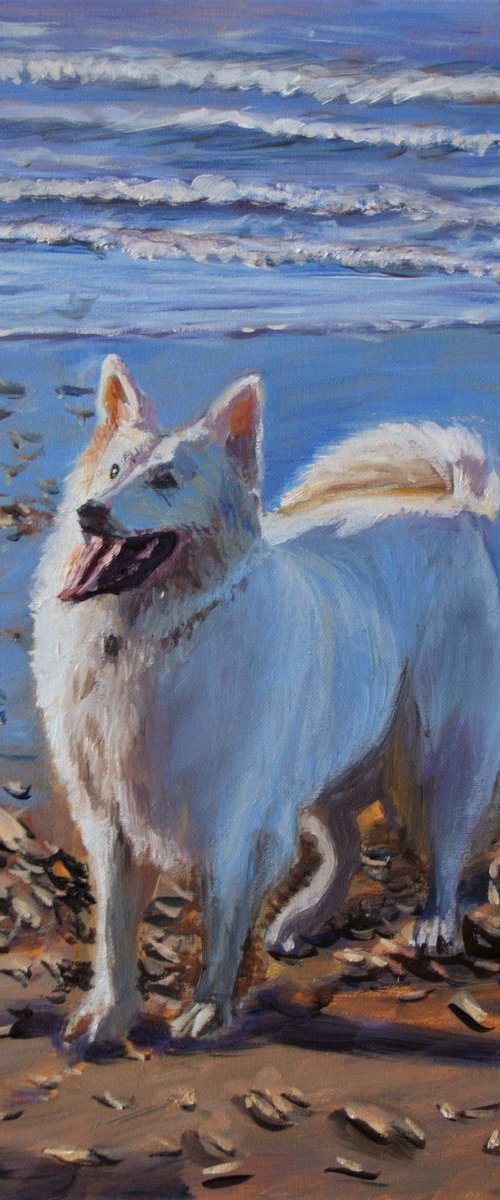 Dog at the sea 2 by Elena Sokolova