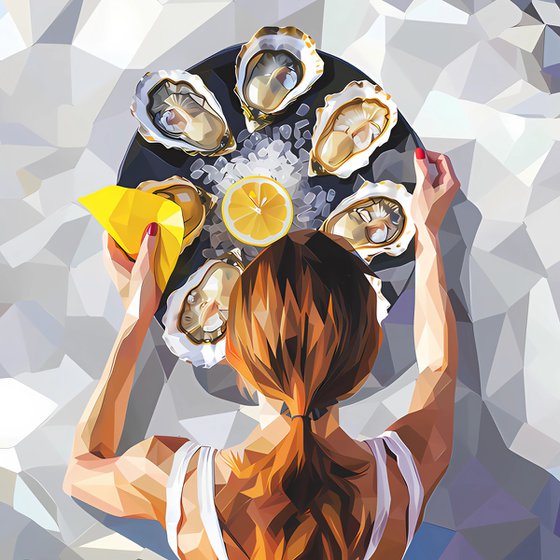 THE GIRL TASTING OYSTERS