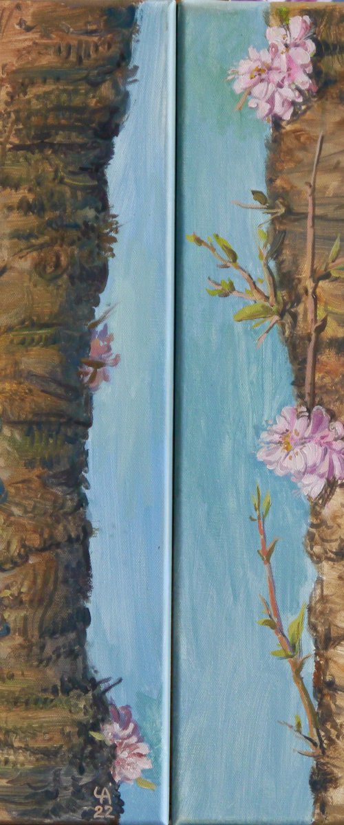 Blue Renaissance I & II (diptych) by Anastasia Chernysheva