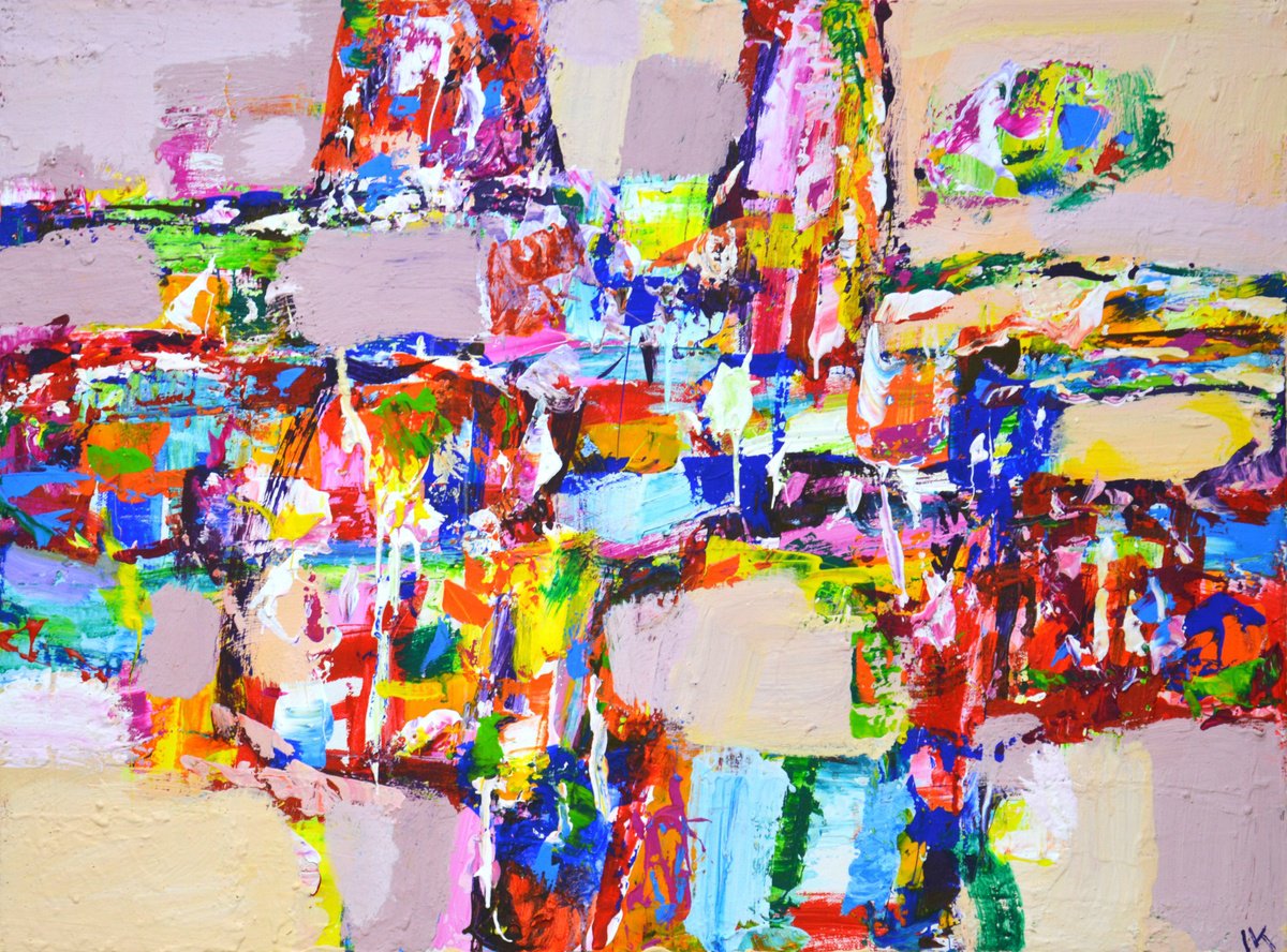 Abstract Acrylic Painting By Iryna Kastsova, 31 X 24, Abstraction 119., Original Artwork