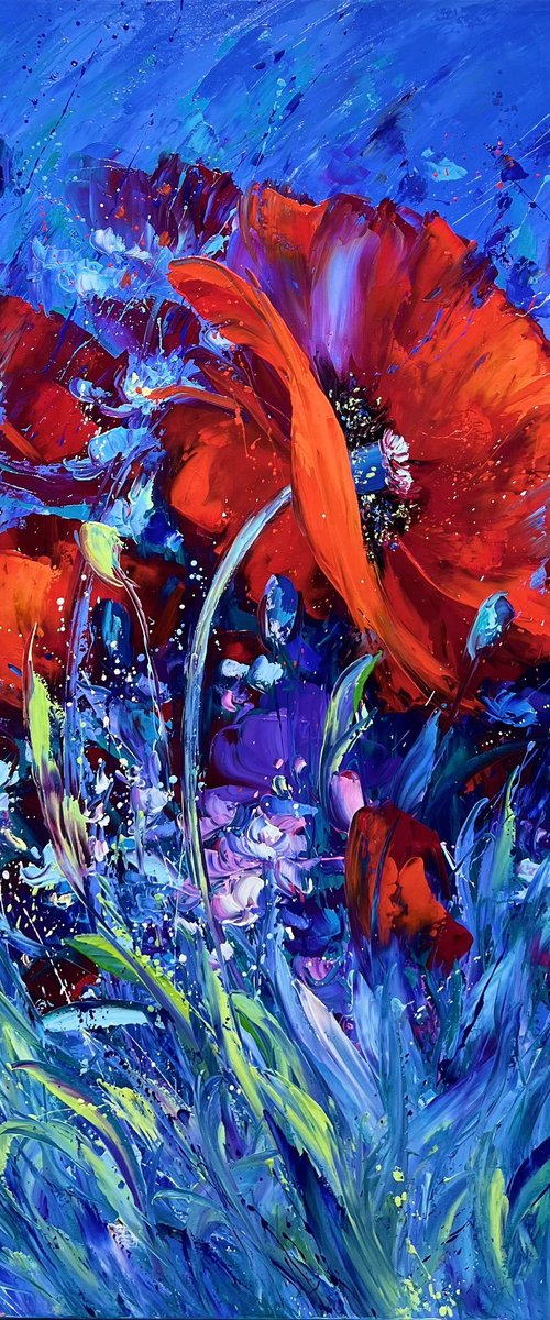 Symphony of Red and Blue by Marieta Martirosyan