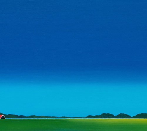 Red Roofs, Blue Sky, Green Fields (2) by Nelly van Nieuwenhuijzen