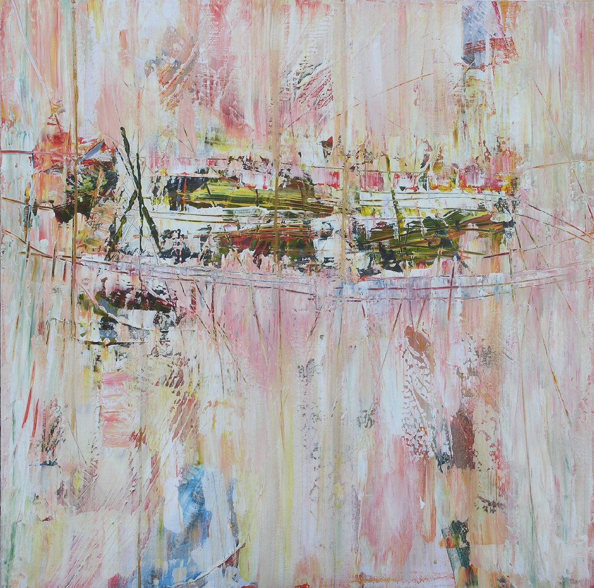 Organic Abstract Acrylic Painting By Loretta Kaltenhauser, 40 X 40", Above And Beyond, Original Artwork