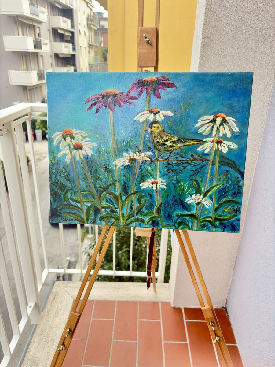 Impressionistic Botanical Oil Painting By Katia Ricci, 18 X 14", The Night