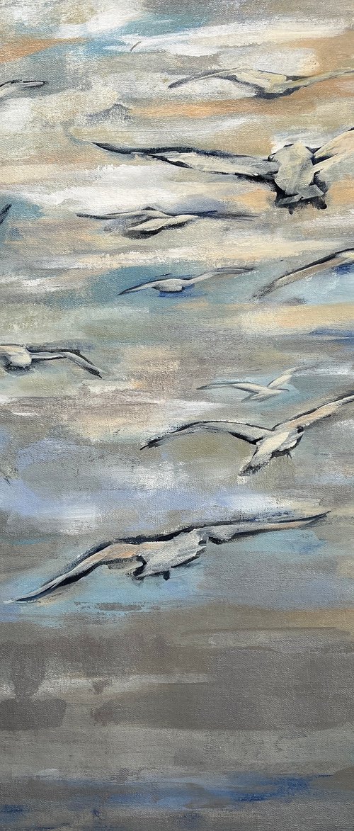 Birds and Wispy Clouds by Silvia Vassileva