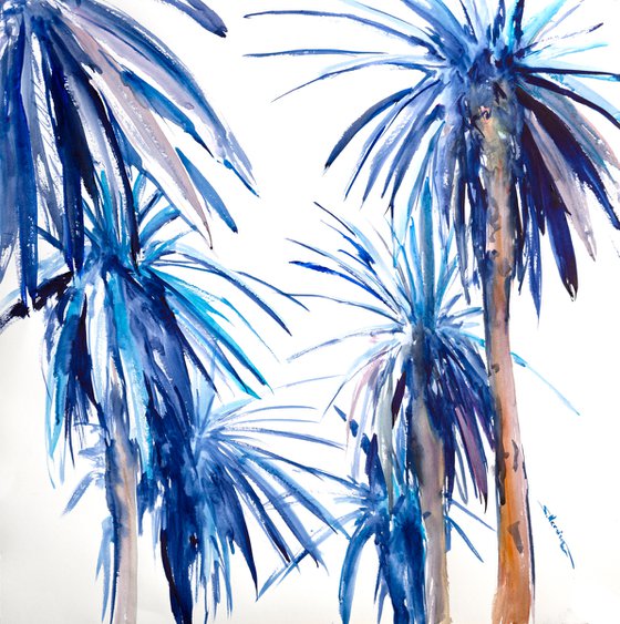 Palm Trees In Blue and Purple