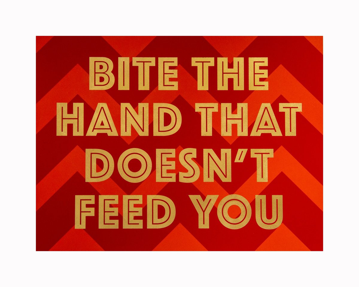 Abstract Screenprint By Aawatson, 20 X 16, Bite... (Red/Orange), Original Artwork