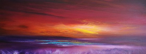 Awakening - Seascape, Sunset, Panoramic, XL, Modern Art Office Decor Home