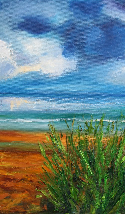 Landscape II Way to Beach /  ORIGINAL OIL PAINTING by Salana Art Gallery