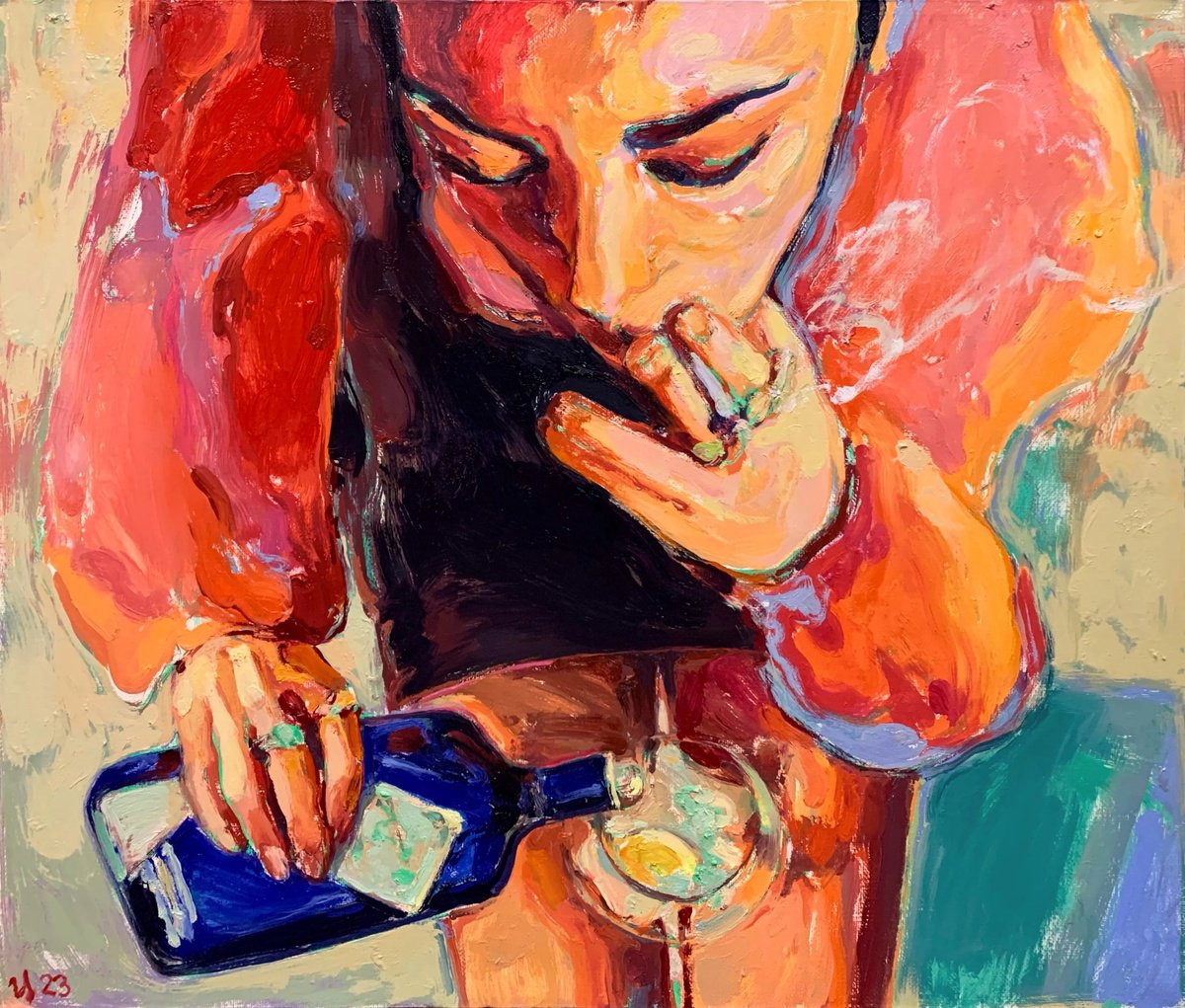 Impressionistic Portrait Oil Painting By Ilya Filatov, 28 X 24, Ari, Original Artwork