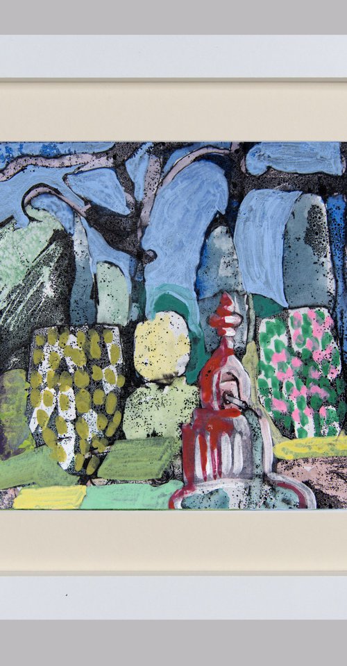 Garden with Fountain by Elizabeth Anne Fox