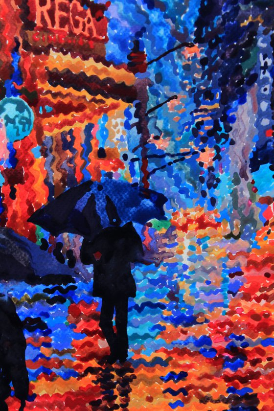 Rainy Evening in Times Square