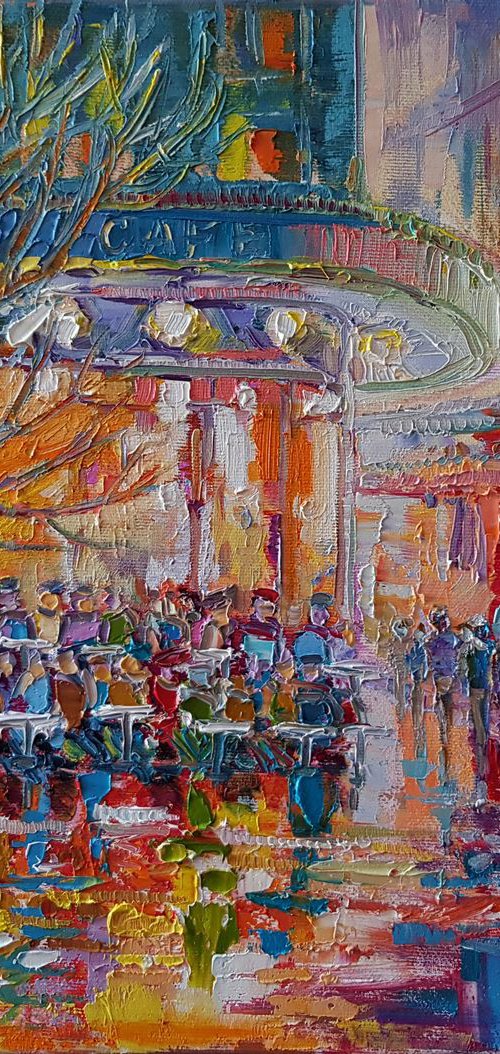 Evening cafe by Mary Voloshyna